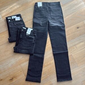 NWT Nine West 2 slim straight jeans sculpting denim black stretch 29” ins